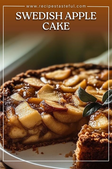 A delightful family favorite, this Swedish Apple Cake features a moist, spiced cake loaded with diced apples and topped with a rich caramel sauce. Perfect for gatherings, this dessert is sure to be a hit with everyone! Swedish Apple Cake Recipe, Spiced Cake, Apple Cake Recipe, Diced Apples, Apple Cake Recipes, Spice Cake, Moist Cakes, Spiced Apples, Apple Cake