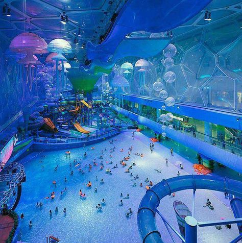 Japan - Indoor Water Park Indoor Water Park, Taman Air, Magic Water, Bawah Air, Indoor Waterpark, Parc D'attraction, Waterpark, Future Travel, Alam Yang Indah