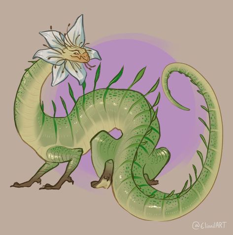 Elin on Instagram: “A flower-dragon🐲🌸! It’s a lily flower specifically, idk I just sketched out the flower and then it just turned into a dragon, I had a lot…” Flower Monster Concept Art, Flower Dragon Art, Flower Creature, Flower Oc, Plant Dragon, Flower Monster, Spring Dragon, A Lily Flower, Flower Dragon