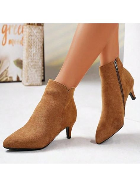 Womens Ankle Boots Pointed Toe Thin High Heel Boots Beaded Stilettos Booties Short Boots With Metal Buckle Side Zipper Boot 4cm Brown Elegant,Glamorous,Sexy        Women Shoes, size features are:Bust: ,Length: ,Sleeve Length: Ankle Boots Pointed Toe, Boots Women Fashion, Womens Ankle Boots, Womens Boots Ankle, Heel Boots, Short Boots, High Heel Boots, Metal Buckles, Fashion Boots