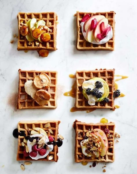 Waffle party Waffle Toppings, Waffle Recipes, Pancakes And Waffles, Sweets Recipes, Williams Sonoma, Beautiful Food, I Love Food, Brunch Recipes, Bon Appetit