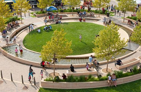 Hoerr Schaudt | Uptown Normal Circle Easy Landscaping, Park Landscape, Landscape And Urbanism, Landscape Architecture Design, Landscape Architects, Landscape Projects, Exeter, Water Feature, Public Spaces