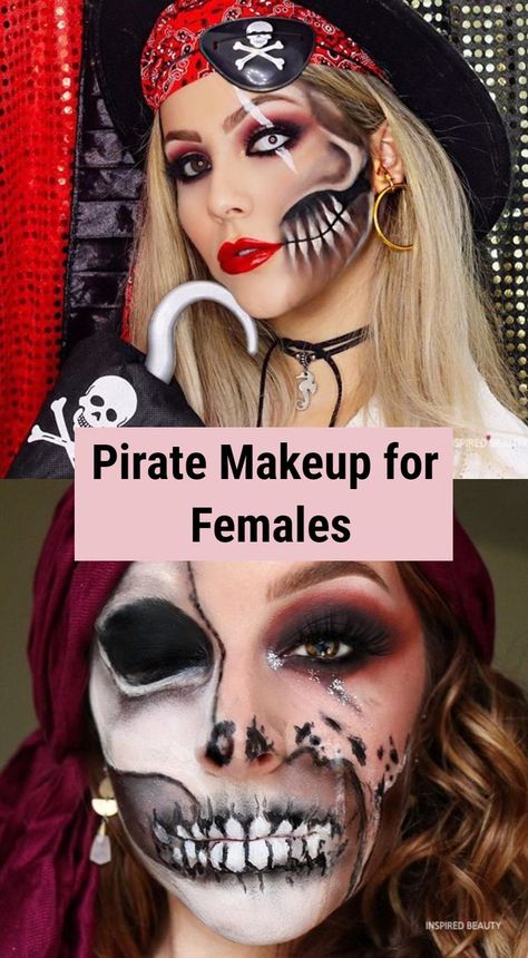 Pirate Makeup for Females Pirate Makeup Female, Pirate Makeup Ideas, Pirate Makeup, Makeup Ideas For Halloween, Creepy Halloween Costumes, Netflix Horror, Female Pirate Costume, Horror Series, Cool Halloween Makeup