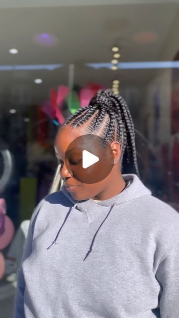 Hair By Susy on Instagram: "Look at this fab Cornrow ponytail done by Anika😍😍😍 @braidsociety ⁣
⁣
Book your appointment now‼️ at HairBySusy.com ⁣
⁣
⁣
•⁣
⁣
•⁣
⁣
•⁣
⁣
⁣#hairbysusy #hairbysusyteam #hairbysusysalon" Corn Row Ponytail, Cornrows Ponytail Hairstyles, Cornrow Ponytail Hairstyles, Ponytail Cornrows, Cornrow Ponytail, Braided Cornrow Hairstyles, Cornrow, Cornrow Hairstyles, Instagram Look