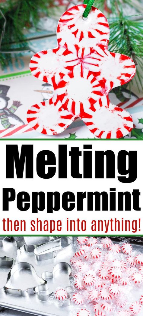 Melting peppermint candy is easy! Make Christmas ornaments, bowls, plates, all sorts of gifts. Just one ingredient baked in the oven this way. #christmasornaments #meltingpeppermintcandy Melted Peppermint Ideas, Peppermint Crafts, Peppermint Candy Crafts, Peppermint Candy Bowl, Peppermint Candy Ornaments, Make Christmas Ornaments, Chocolate And Vanilla Cake, Cinnamon Ornaments, Peppermint Candies