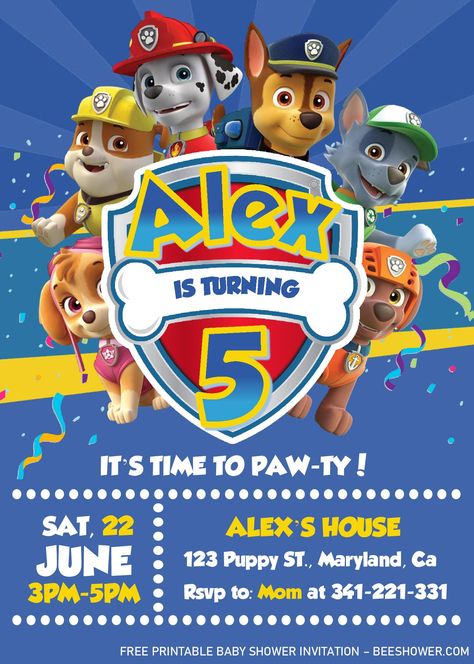 Awesome Paw Patrol Invitation Templates - Editable With MS Word Birthday Invitations Paw Patrol, Paw Patrol Party Invitations Printables, Paw Patrol Bday Invitations, Paw Patrol Editable Invitations Free, Paw Patrol 4th Birthday Invitations, Free Paw Patrol Invitations Printables, Paw Patrol Party Invites Free Printable, Paw Patrol Party Invitations Free, Paw Patrol Birthday Invitations Template