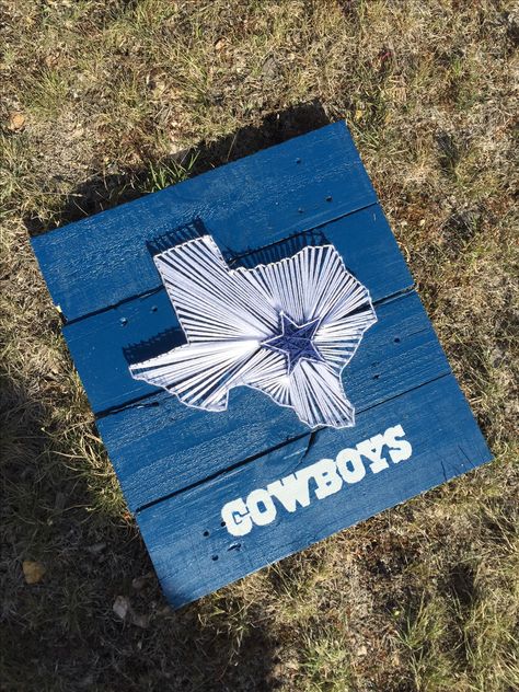 Dallas Cowboys string art made from upcycled pallets Cowboys Diy Gifts, Diy Dallas Cowboys Gifts, Upcycled Pallets, Cowboys Art, Barn Wood Mirror, Cowboys Gifts, Dallas Cowboys Gifts, Garage Projects, Dallas Cowboys Decor