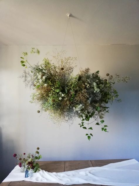 Bespoke Floral Design, Dried Hanging Floral Installation, Dried Floral Hanging, Flower Installation Hanging, Wild Flower Installation, Dried Hanging Installation, Green Floral Installation, Hanging Foliage Installation, Floral Cloud Installation