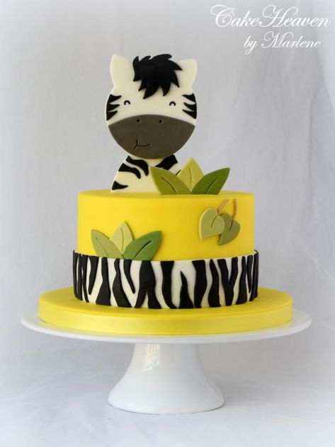 Happy Zebra Cake by CakeHeaven by Marlene Boys 1st Birthday Cake, Zebra Birthday, Jungle Cake, 4th Birthday Cakes, Safari Cakes, Zebra Cake, Zoo Birthday, 3rd Birthday Cakes, Cake Topper Tutorial