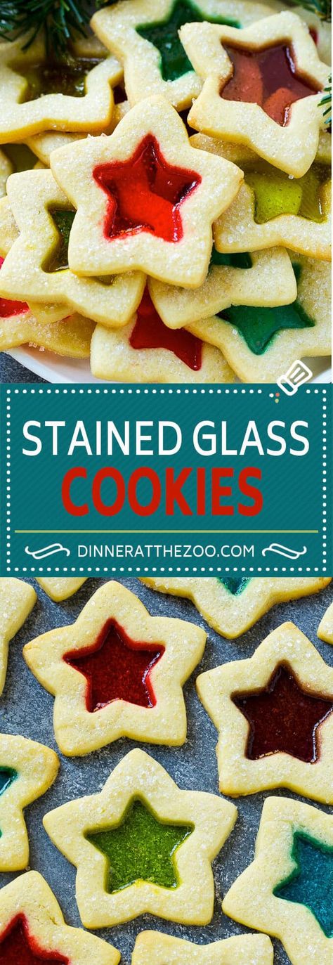 Stained Glass Cookies | Stained Glass Window Cookies | Sugar Cookies | Christmas Cookies Cookies To Impress, Glass Window Cookies, Raffaello Dessert, Sugar Cookies Christmas, Window Cookies, Glass Cookies, Buttery Sugar Cookies, Star Shaped Cookies, Stained Glass Cookies