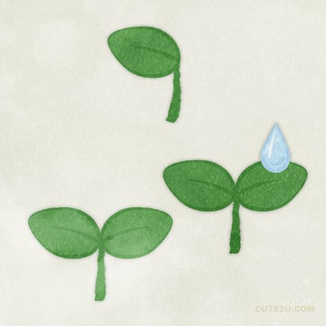 Cute2u! A free Cute Illustration for Everyone! #Free #Cute #Illustration Cute Sprout Drawing, Sprout Drawing Cute, Sprouts Drawing, Sprout Aesthetic, Leaf Illustration Design, Sprout Drawing, Sprout Illustration, Simple Leaf Design, Leaf Doodle