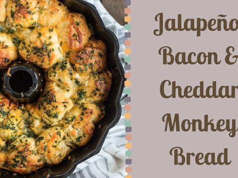 Jalapeño, Bacon and Cheddar Monkey Bread Bacon Monkey Bread, Pull Apart Monkey Bread, Homemade Egg Drop Soup, Jalapeño Bacon, Vintage Scales, Stuffed Jalapenos With Bacon, Egg Drop Soup, Canned Biscuits, Jalapeno Cheddar