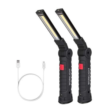 LED Work Light, Coquimbo COB Rechargeable Work Lights with Magnetic Base 360°Rotate and 5 Modes Bright LED Flashlight Inspection Light for Car Repair, Household and Emergency Use (2 Pack, 27x4.5cm) -- Go to the picture link more information. (This is an affiliate link). Grill Light, Bright Led Flashlight, Portable Lantern, Light Works, Tactical Flashlight, Car Repair, Camping Lights, Led Work Light, Work Light