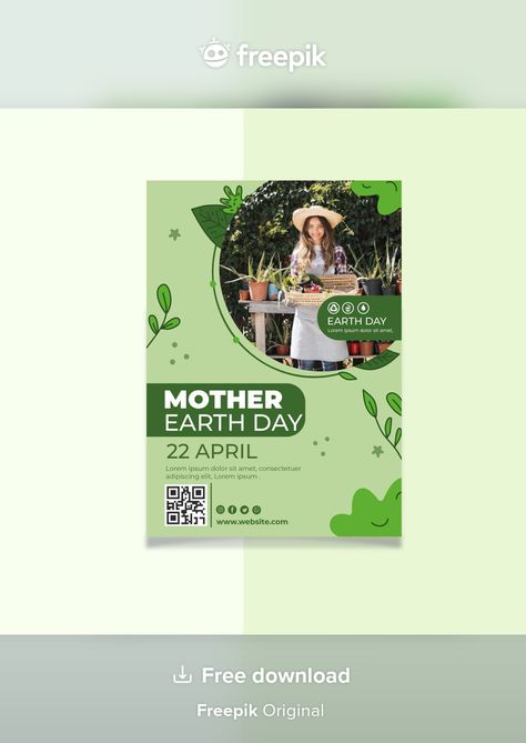 About Mother, Seed Kit, Vertical Poster, Poster Template, Earth Day, Mother Earth, Graphic Resources, Vector Free, Quick Saves