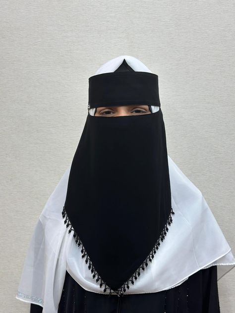 Saudi Style V Shape Big Niqab With Beautiful Pearls Design Wa.me/919898414550 Bilal Niqab @followers @highlight Saudi Style, Niqab Fashion, Pearl Design, Niqab, V Shape, Quick Saves, Design