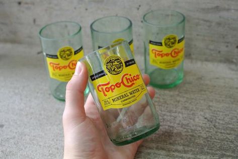 Topo Chico Bottles Crafts, Fragrant Candles, Smooth Edges, Weird Holidays, Cute Candles, Drinking Glasses, Custom Candles, Cocktail Making, Drinking Glass