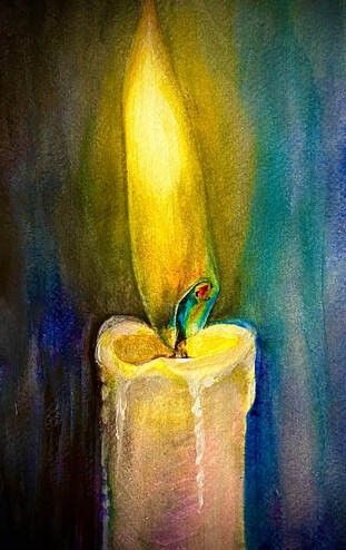 Candle Drawing Art, Candle Art Drawing, Candle Painting Art, Watercolor Candles, Candle Illustration, Candle In The Dark, Dandelion Painting, Candle Drawing, Chalk Pastel Art