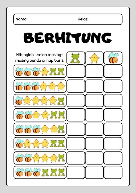 Soal Matematika Tk, Berhitung Tk, Soal Tk, Kindergarten Math Worksheets Addition, Preschool Activities Printable, Kindergarten Reading Activities, Homeschool Preschool Activities, Kids Worksheets Preschool, English Worksheets For Kids