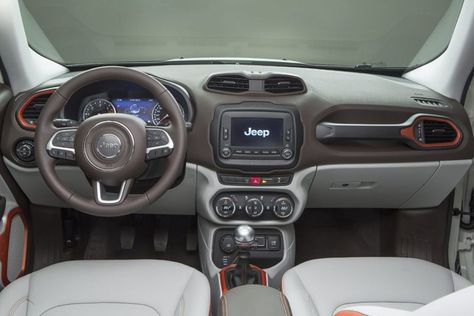 2016 Jeep Renegade Limited interior: less American, more European. Jeep Renegade Interior, 2016 Jeep Renegade, 2016 Jeep, Jeep Renegade, Trunk, Jeep, Need To Know, Suv