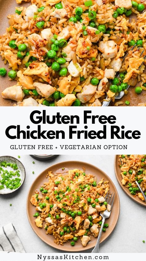 Gluten Free Rice Recipes, Recipe For Fried Rice, Gluten Free Fried Rice, Gluten Free Stir Fry, Gluten Free Chinese, Gluten Free Chicken Recipes, Dairy Free Recipes Dinner, Healthy Asian, Gluten Free Main Dishes