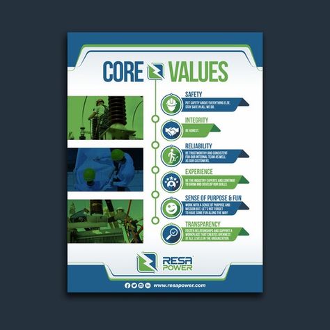 Company Values Poster, Values Poster Design, Core Values Design, Core Values Poster, Employee Branding, Values Poster, Business Values, Timeline Infographic Design, Company Core Values