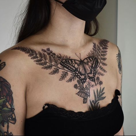 Small Tattoos Minimalist, Aesthetic Tattoo Ideas, Tattoo Designs Unique, Tattoos Floral, Tattoos Watercolor, 15 Aesthetic, Fern Tattoo, Throat Tattoo, Floral Tattoos