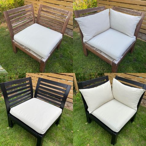 Bought an old IKEA Äpplarö secondhand and gave it a makeover with black paint 👌 Applaro Ikea Hack, Ikea Nämmarö Ideas, Applaro Ikea, Ikea Patio Furniture, Sectional Ideas, Ikea Applaro, Ikea Patio, Backyard Refresh, Ikea Garden Furniture