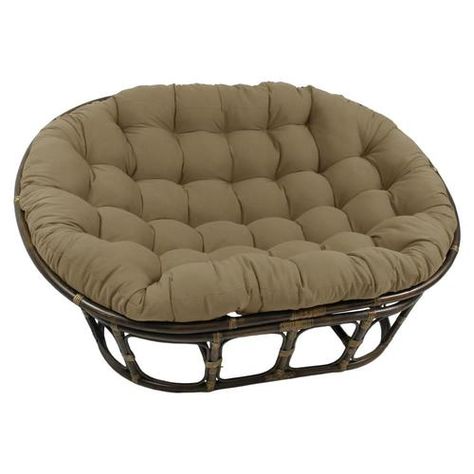 Blazing Needles 65-in by 48-in Solid Twill Double Papasan Cushion- Toffee at Lowe's. Add a touch of style and comfort to your indoor furnishings with this 65-inch by 48-inch twill double papasan cushion. This cushion features a classic Double Papasan Chair, Indoor Chair Cushions, Papasan Cushion, Lounge Chair Cushions, Indoor Chairs, Papasan Chair, Tufted Cushion, Handmade Cushions, Saucer Chairs