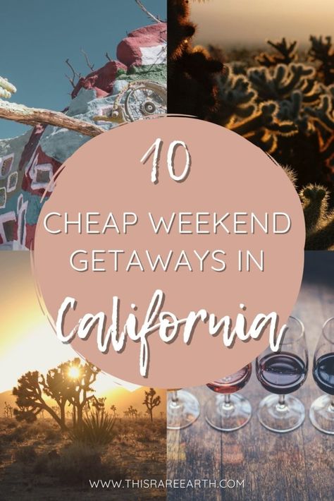 Cheap weekend getaway sights: nature, art, and wine in California. Vacation In California, Cheap Getaways, Weekend Getaway California, Cheap Weekend Getaways, California Getaways, Weekend Getaways For Couples, Best Weekend Trips, Quick Weekend Getaways, Girls Weekend Getaway