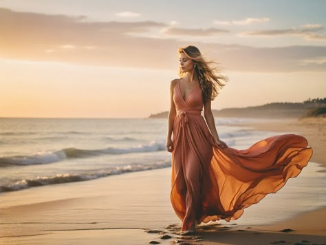 Sunrise Beach Photos, Marta Sierra, Beach Fashion Photography, Single Poses, Girl On The Beach, Horse Photoshoot, Fashion Model Poses, Branding Photoshoot Inspiration, Wedding Picture Poses