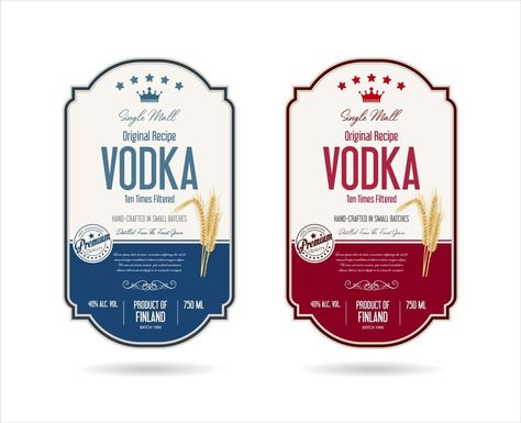 Labels for vodka with wheat vector stock illustration Vodka Label Design, Wheat Vector, Vodka Labels, Vector Stock, Label Design, Vodka, Wheat, Vector Art, Stock Illustration