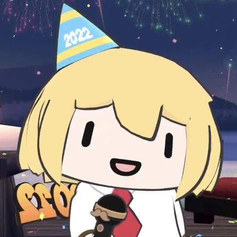 Happy new year everyone 🥳 Amelia Watson Pfp, New Years Anime Pfp, Anime Happy New Year, Smol Ame, Anime New Year Icon, Happy New Year Anime, New Year Pfp, Happy New Year Meme, New Year Anime