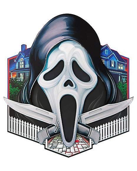 Ghost Face ® Fence Sign - Spirithalloween.com Ghostface Items, Face Rock Painting, Face Screaming, Ghost Face Mask, Fence Signs, Scream Mask, Bronze Tan, Spencers Gifts, Christmas Hacks