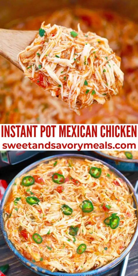 Instant Pot Mexican Chicken is a delicious meal made with tender juicy chicken breasts, tasty vegetables, and flavorful spices. Instapot Mexican Shredded Chicken Recipes, Instapot Chicken Taco Recipes, Insta Pot Mexican Chicken Recipes, Mexican Chicken Instapot, Instapot Shredded Mexican Chicken, Mexican Chicken Shredded, Mexican Shredded Chicken Instant Pot, Shredded Chicken Tacos Instant Pot, Mexican Chicken Instant Pot