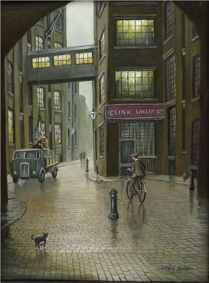 Steven Scholes, Southwark London, Whitechapel London, English Town, Light In Darkness, City Scapes, London History, Nostalgic Art, Building Concept