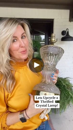 33K views · 1.5K reactions | Lets Upcycle a Thrifted Crystal Lamp! | Lets Upcycle a Thrifted Crystal Lamp! #crystals  #heirloomflip  #lampflip  #homedecor  #hacks  #designhacks  #art  #ArtUpcycle | By Sarah Teresinski | Are loaded with pretty lamps. So, I purchased a few and let's do something fun with them. Such a great way to give new life to an old crystal lamp. Again, the thrift stores are loaded with them. You may have even had one left to you, one that was a grandparent. Such a fun way to take that old lamp and make it into a beautiful lantern like one of these just in time for the holidays. Let me show you how you can do it. These were a great thrift find. I found multiple ones and you know, I see them all the time which is pretty cool. So, you could definitely try this upside I'm s Upcycle Lamp, Lamp Redo, Repurposed Lamp, Old Lamps, Diy Crafts Room Decor, Crystal Lamp, Baby Shower Diy, Thrift Stores, Recycled Crafts