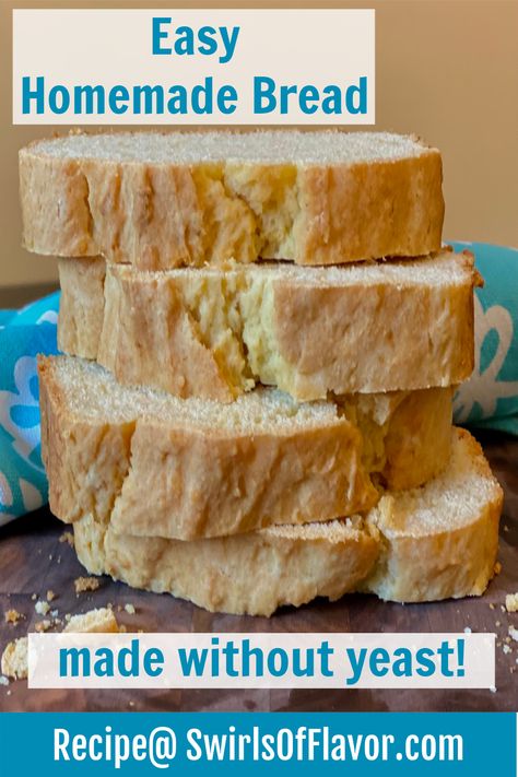 Home Made Bread Without Yeast, Homemade Bread No Yeast, Bread Without Yeast Recipe, Basic Quick Bread Recipe, Homemade Bread Without Yeast, Easy Homemade Bread, Basic Bread Recipe, Bread Without Yeast, Fried Bread Recipe