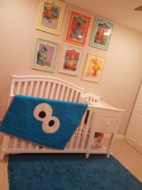 Sesame Street Nursery Decor...vintage/ Cookie Monster Sesame Street Room Decor, Sesame Street Nursery Ideas, Sesame Street Room Ideas, Sesame Street Bedroom Ideas, Sesame Street Decor, Sesame Street Nursery, Cookie Monster Nursery, Monster Room Decor, Street Room Decor