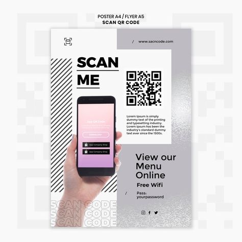 Qr Code Advertising, Qr Code Poster, Rich Menu, Barcode Design, Scan Design, Scan Me, Digital Logo, Code Design, App Promotion