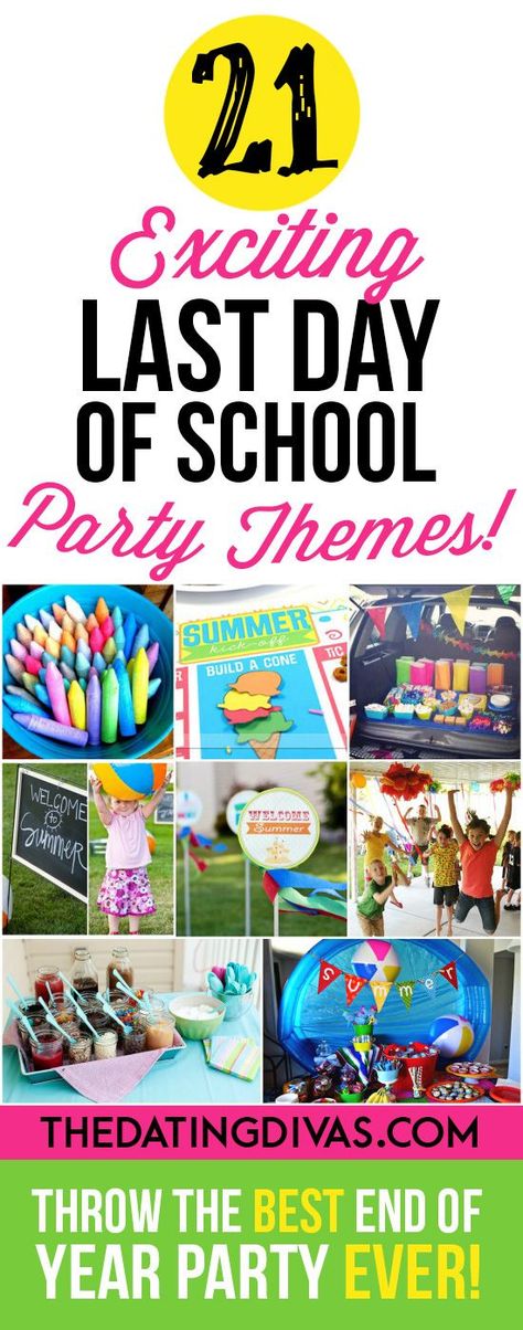 Best party ideas ever! We are going to have such a fun party this year!! End Of Year Party Ideas, Last Day Of School Fun, Elementary School Party, Last Day Of School Party, Best Party Ideas, Kindergarten Party, End Of Year Party, The Last Day Of School, School's Out For Summer