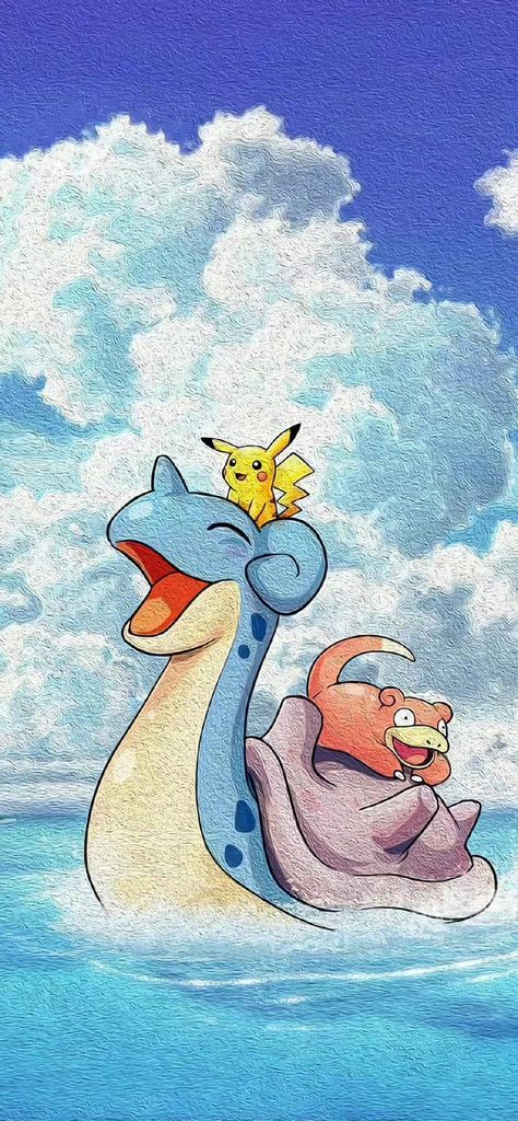 Pokemon Wallpaper Iphone Aesthetic, Pokemon Art Wallpaper Iphone, Pokemon Summer Wallpaper, Pokemon Background Iphone, Pokemon Lapras Art, Pokémon Iphone Wallpaper, Wallpaper Iphone Pokemon, Lapras Wallpaper, Pokémon Wallpaper Iphone