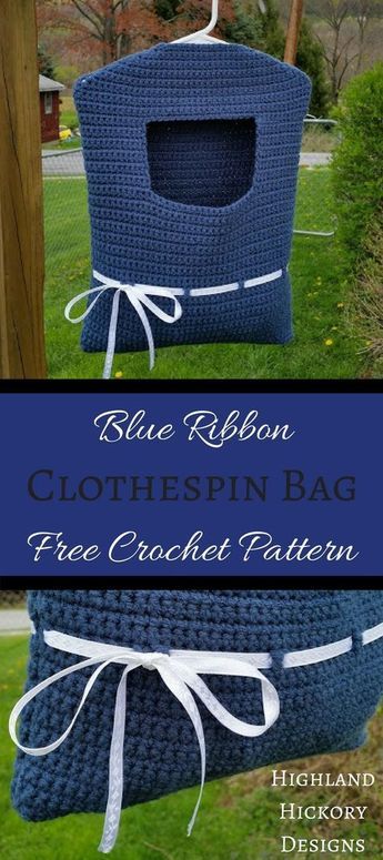 Clothspin bag free crochet pattern Laundry On The Line, Hanging Laundry, Clothespin Bag, Crochet Shell Stitch, Peg Bag, Crochet Kitchen, Crochet Bags Purses, Crochet Basket, Clothespins