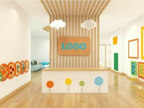 Kindergarten Reception Design, Reception Furniture Design, Kindergarten Reception, Daycare Room Design, Reception Design Ideas, Kindergarten Furniture, Reception Area Design, School Reception, Kids Salon