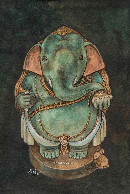 Krishna for Today Krishna For Today, Ancient Drawings, Lord Ganesha Paintings, Ganesh Art, Hinduism Art, Vedic Art, Ganesha Painting, Ganesha Art, Female Art Painting