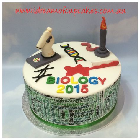 Biology cake Biology Cake Ideas, Biology Cake, Science Cake, Teacher Cakes, Sugar Bread, Science Birthday, Cake Decorating With Fondant, Science Party, Graduation Cakes