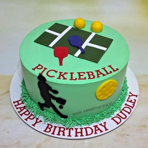 Pickleball cake Pickleball Cake, Birthday Cake For Papa, Customised Cakes, Sports Themed Cakes, 16 Birthday Cake, Student Christmas Gifts, Pickle Ball, Cake Online, Baking And Pastry