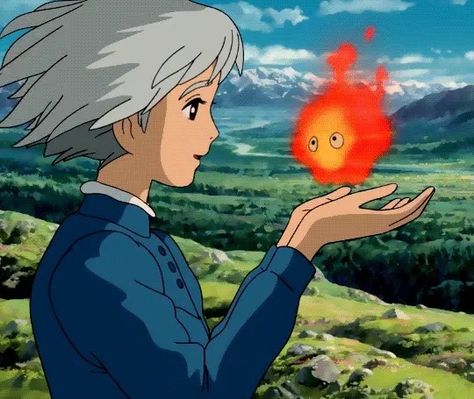 Sophie Calcifer, Sophie And Calcifer, Howl's Moving Castle Aesthetic, Castle Aesthetic, Howl's Moving Castle, Hayao Miyazaki, Miyazaki, Studio Ghibli, Castle