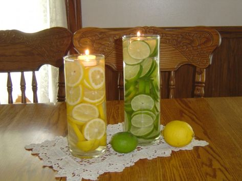 Decorate Your Party Table With Citrus Fruit | Darien, CT Patch Fresh Flower Centerpieces, Lime Centerpiece, Lemon Vase, Wedding Table Centerpieces Diy, Lemon Centerpieces, Pretty Candy, Lemons And Limes, Table Centerpieces Diy, Tafel Decor