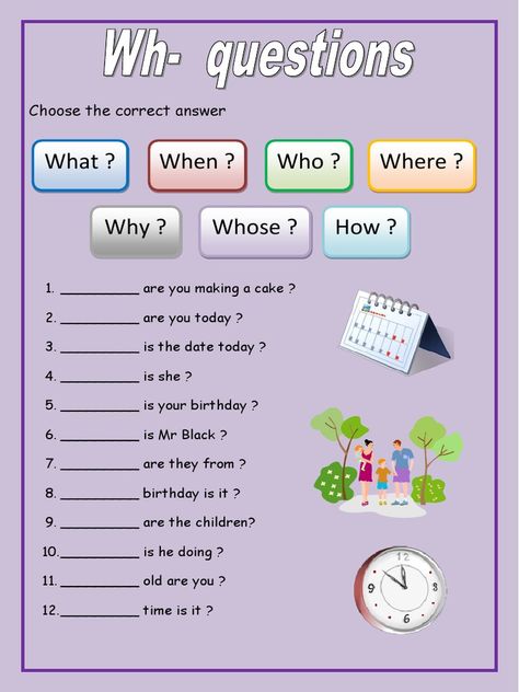 Wh Questions Exercises Pdf B34 Wh Questions Worksheet, Wh Questions Kids, Wh Questions Exercises, Wh Questions Activities, English For Beginners, Wh Questions, Word Poster, Preschool Speech, English Fun