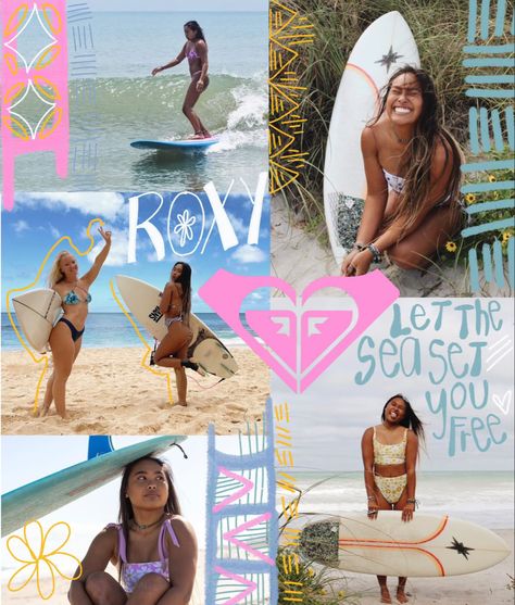 roxy, surf, surfer girl, beach life, florida, billabong, wave check 2000 Surfer Aesthetic, 2000s Surfer Girl, Surfer Girl Aesthetic, Billabong Surf, Surfer Aesthetic, Billabong Girls, Surfing Aesthetic, Surf Aesthetic, Beach Wall Collage